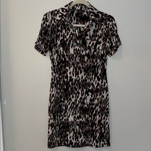 En focus Leopard Print Mini Dress in Brown and Black